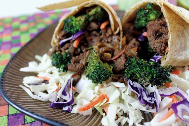 Asian Beef Broccoli Wraps