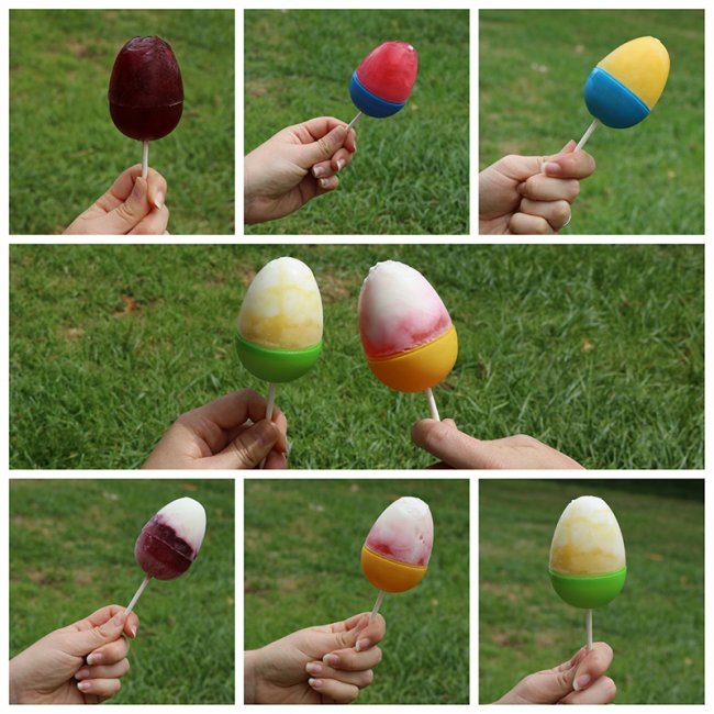 Egg shaped popsicles