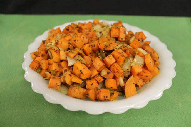 Plate of Chili Lime Roasted Sweet Potatoes