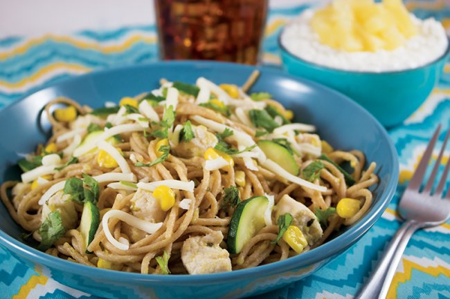 Bowl of Cilantro Chicken Pasta