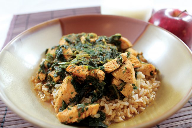 Curried Chicken Spinach, one of many ONIE recipes