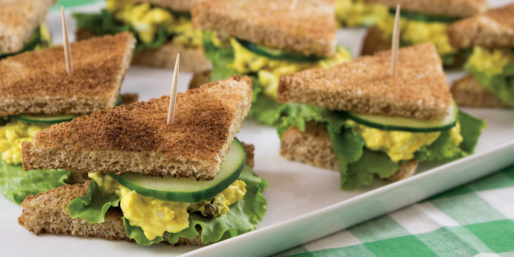 curried egg salad and cucumber sandwiches