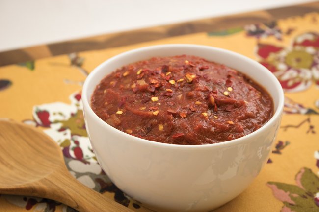 Bowl of Spicy Marinara Sauce