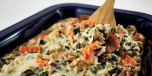 Sweet Potato Turkey Bake in casserole dish