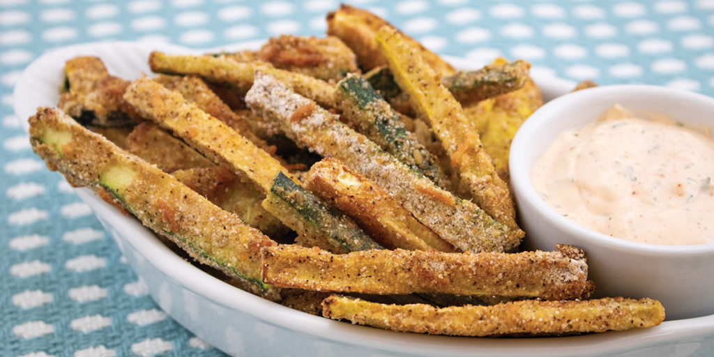 Dish of Parmesan Zucchini Squash Fries