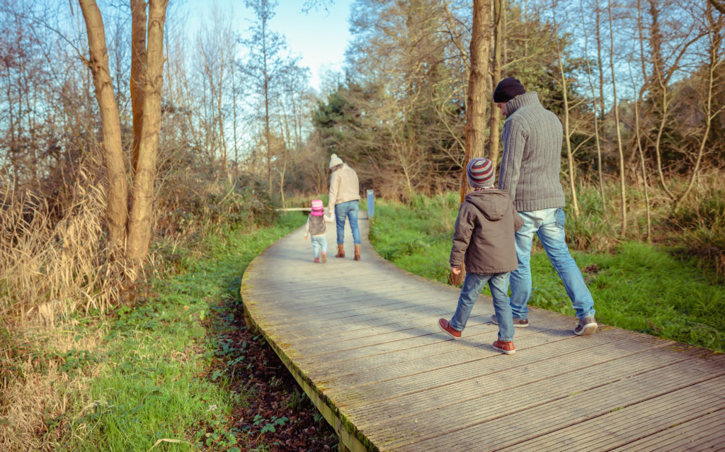 family walking