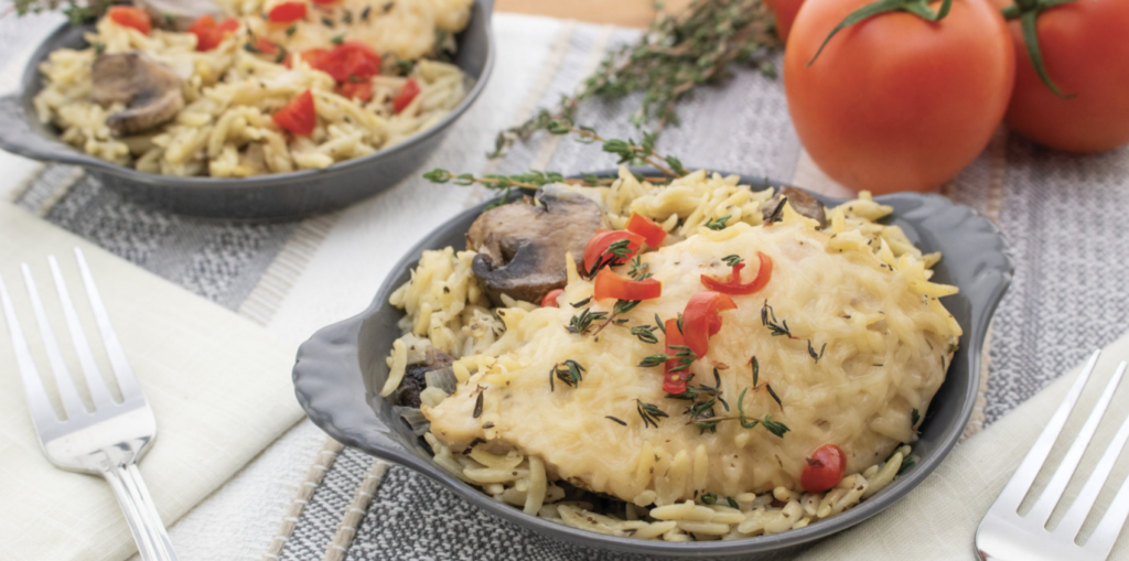 slow cooker parmesan chicken & orzo