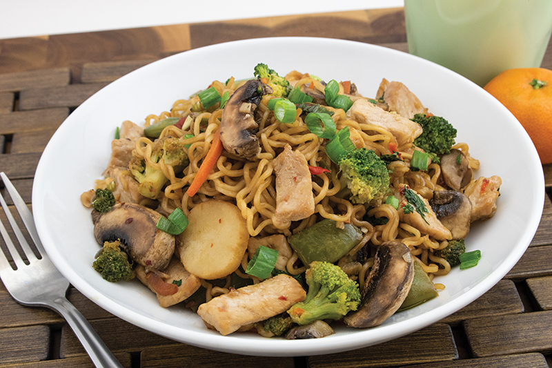 garlic pork and veggie ramen