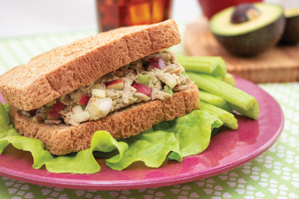 Avocado tuna salad sandwich