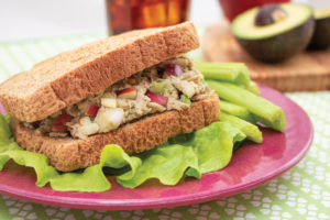 Avocado tuna salad sandwich