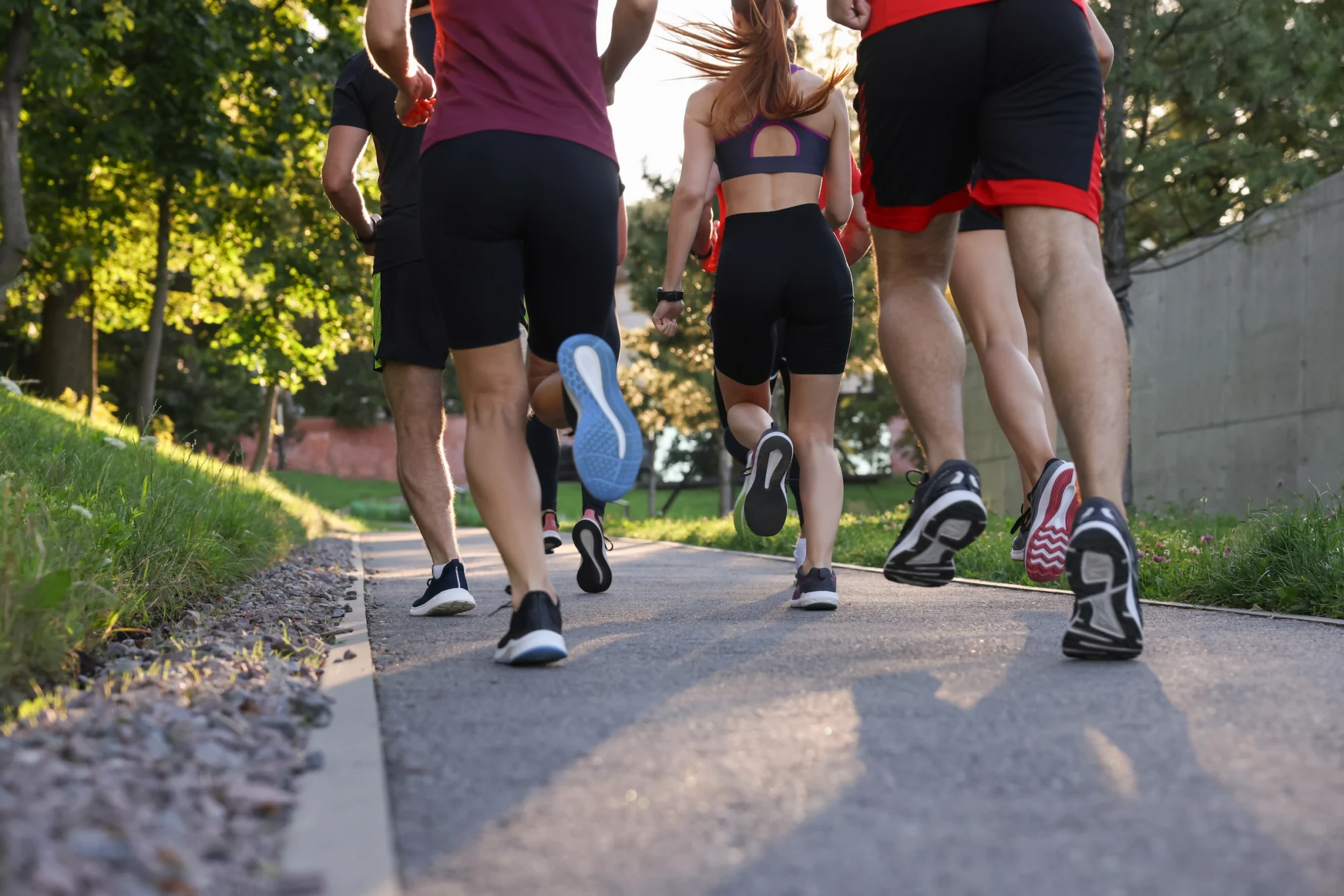 Group running outside